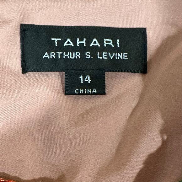 Tahari Floral Embroidered Lace Dress Pink Green Red 14 Elegant Cocktail - Picture 10 of 12